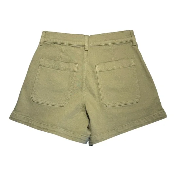 J. Crew High Rise Utility Shorts Size 2 (25) Khaki Green Cotton Blend NWT‎ - Picture 3 of 6